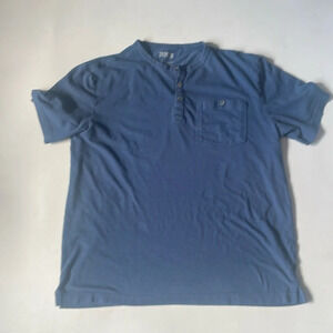 Men's Longtail T Relaxed Fit SS Henley with Pocket blue size L